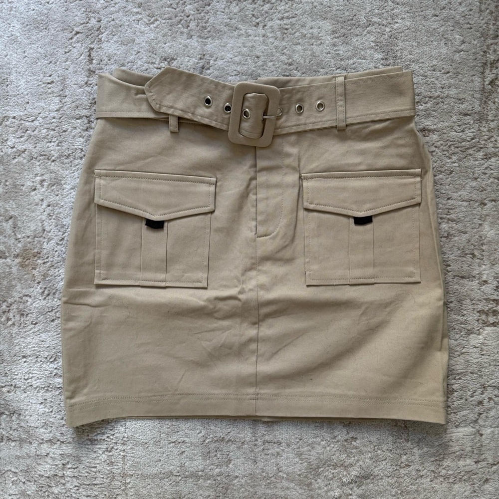 Belted Cargo Mini Skirt